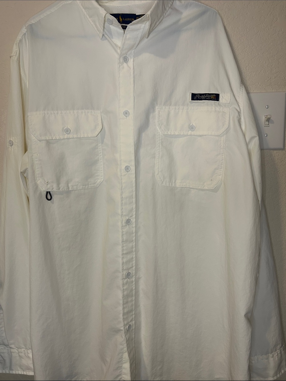 Ralph Lauren White Long-Sleeve Button-Down Bi-Swing Shirt